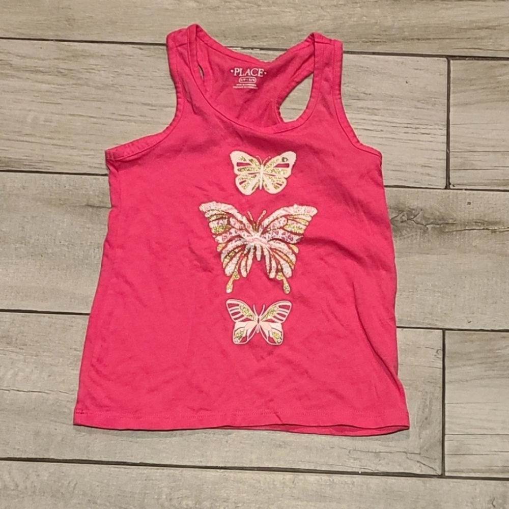 🦔Childrens Place Glitter Butterfly tank🌻
